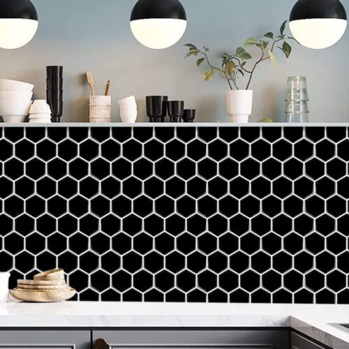 Neutral Square Peel and Stick Backsplash Tiles (Self-Adhesive Wall Tiles)