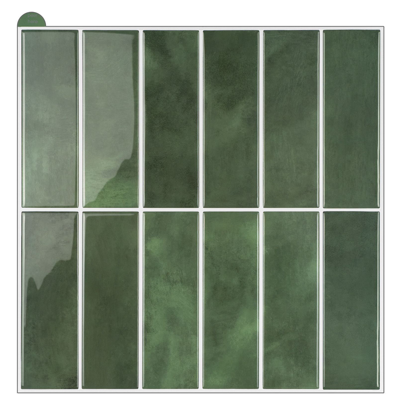Peel and Stick Rectangular Grid Wall Tiles - 1
