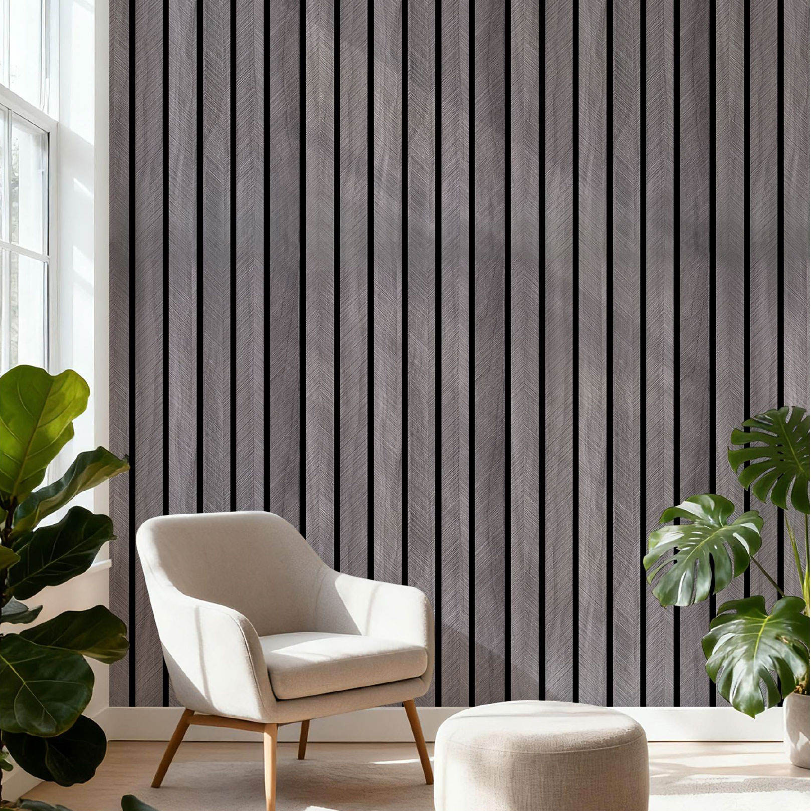 UDK Modern 0.6*3M Self-Adhesive 3D Wood Pattern Grille Sticker - 2